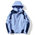 thumbnail image 2 of WTOBBY Ladies' Loose Comfortable Windproof Waterproof Outdoor Jacket, Ideal for Casual Fashion, Hiking, and All-Season Use,Light Blue XL, 2 of 5