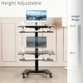 thumbnail image 5 of VIVO Black 36" Electric Mobile Height Adjustable Two Platform Standing Desk, 5 of 8