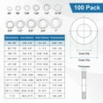 thumbnail image 3 of Uxcell 100-Pack 6# Arandelas Planas, 3/8" OD Arandelas de Acero Inoxidable 304 para Tornillos y Tuercas [Plateado], 3 of 6