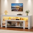 thumbnail image 5 of Blotout 82''Modern LED TV Stand for 85/90'' TV, High Gloss Entertainment Center with Adjustable Shelves & Open Storage, TV Console with 20 Color Changing Lights for Living Room Bedroom Game Room, 5 of 8