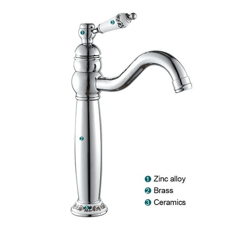 

MTFun Bathroom Basin Mixer Taps Tall Counter Top Faucets Brass