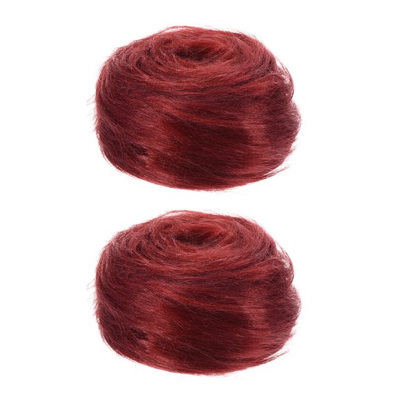 Faux Fur Fabric Square, 59x2 Inches Furry Fur Patches Plush Rug Dark Red 2Pcs