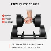 NUOBELL Adjustable Dumbbells Pair 5-80 lbs : the Adjustable Dumbbell Set to Replace 16 Sets of Dumbbells. Add Nuobell Dumbbells 80lb and Free Weights to Your Home Gym. Just Twist the Handle to Adjust