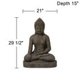 thumbnail image 7 of John Timberland Sitting Buddha Statue Sculpture Zen Asian Decor Outdoor Garden Yard Dark Sandstone Faux Stone Finish 29 1/2" High, 7 of 7