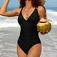 thumbnail image 3 of WILLBEST Trajes de Baño Trajes de Baño Para Mujer Trajes de Baño Fruncidos Monokini Con Cuello En V y Tiras, 3 of 6