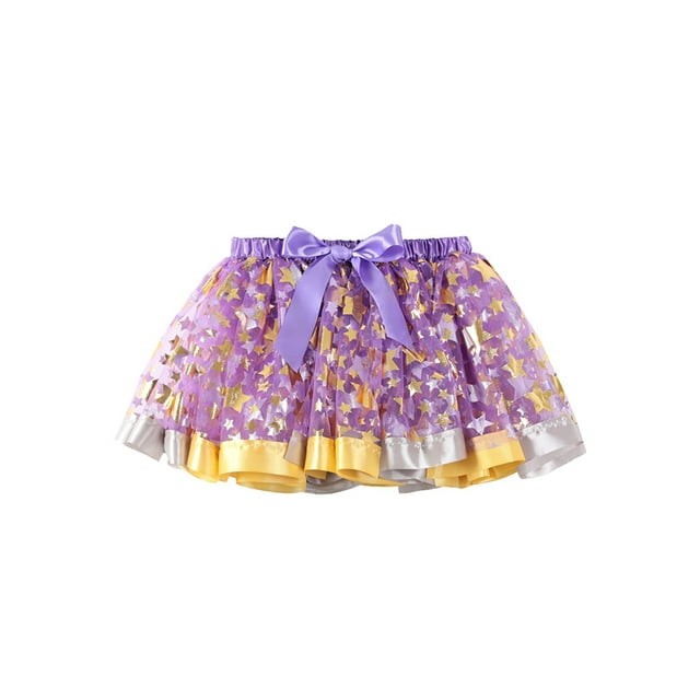 xiaxaixu Jupe pour Fille, Taille Haute, Doublée en A, Imprimé Étoile / Pois, Décontractée, Soirée, Rue, Robe en Maille