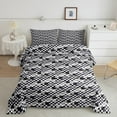 thumbnail image 2 of Erosebridal Modern Geometric Bedding Full Comforter Set, Chic Check Comforter Sets Full Size, Minimalism Minimalst Reversible Down Comforter, Ultra Soft Room Decorative, 3pcs, 2 of 8