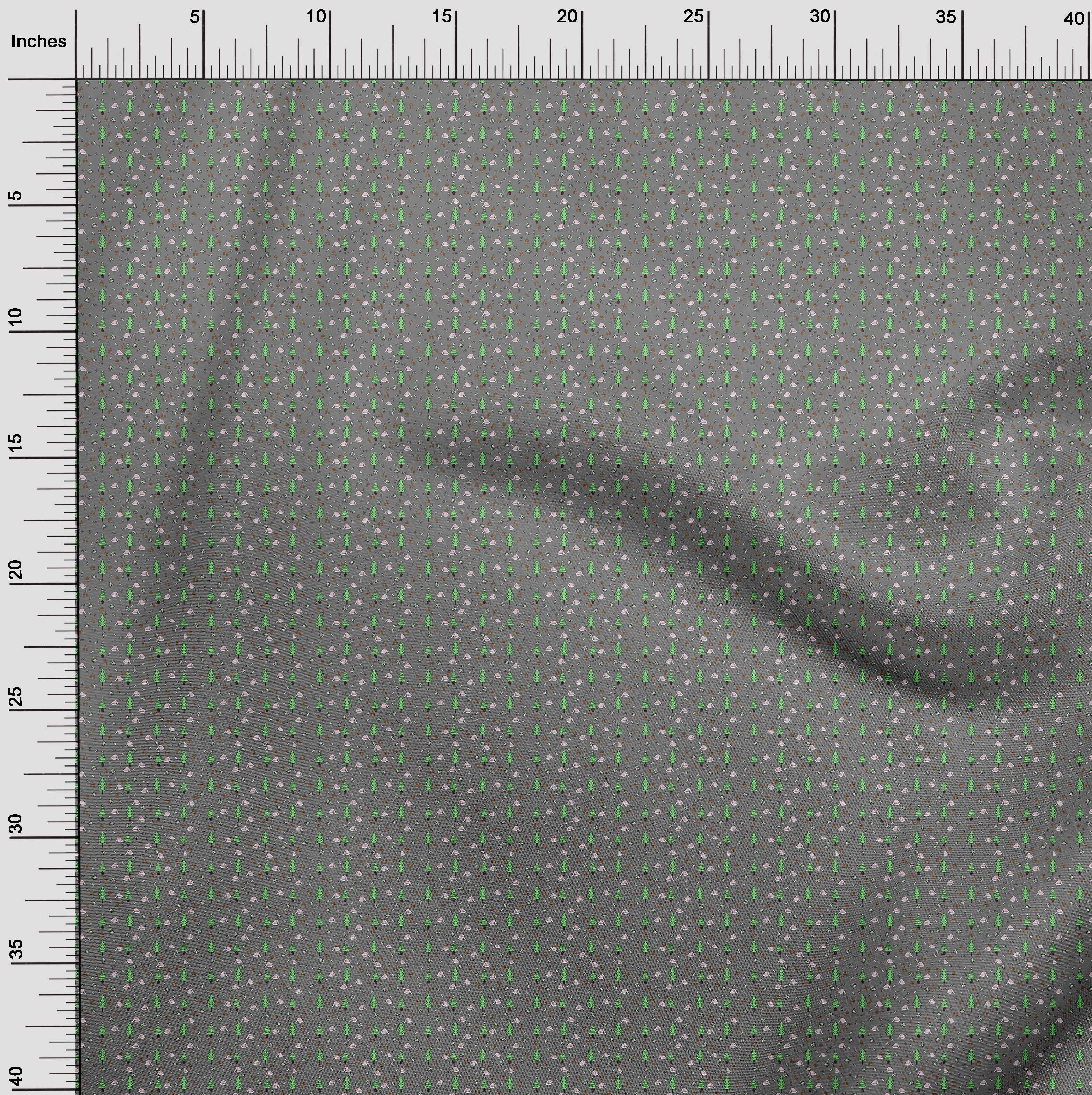 oneOone Cotton Poplin Gray Fabric Christmas Sewing Material Print Fabric By The Yard 56 Inch Wide