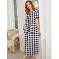thumbnail image 4 of Ekouaer Women Robes Zipper Front Short Sleeve Full Length Housecoat with Pockets Loungewear, 4 of 6