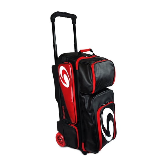 Genesis Carbon Triple Roller Bowling Bag - Black/Red