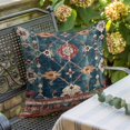 thumbnail image 3 of Throw Pillow Covers, Middle Century 16x16 Pillow Covers for Couch/Sofa/Bed, Vintage Abstract Bohemia Tribal Pattern Blue Decorative Square Linen Cushion Pillowcase for Home Decor, 3 of 9