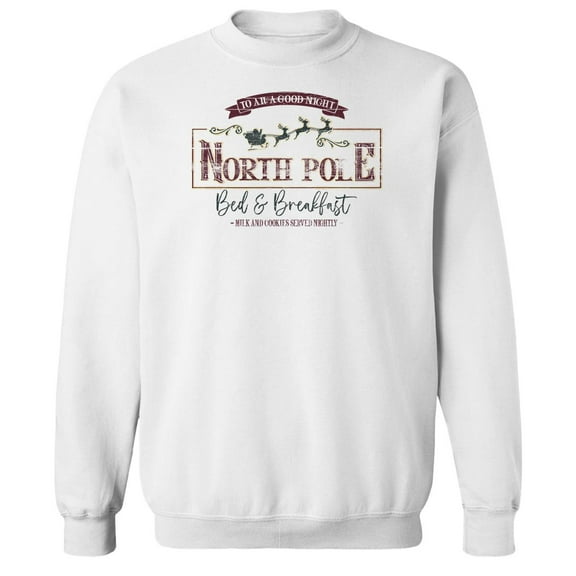 Haywood & Main North Pole Graphic White Men's Cotton Pullover Sweatshirt