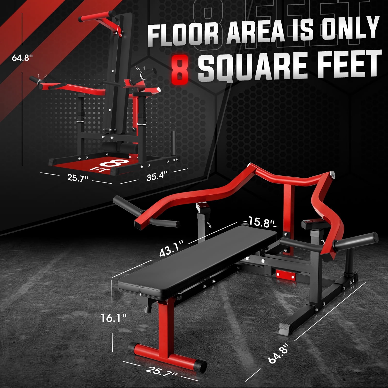Syedee All-in-One Home Gym System with Folding Chest Press – 90+ Exercises in One Space-Saving Machine