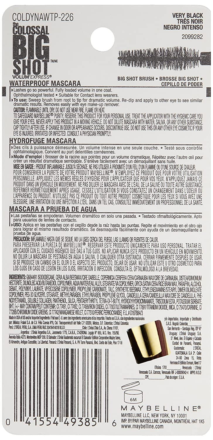 Maybelline New York Volum' Express The Colossal Big Shot Washable Mascara