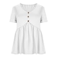 thumbnail image 6 of SYMOID Womens White Lace Sleeve Babydoll Top, Flowy Empire Waist Tunic Blouse to Hide Tummy, Soft Stretch Casual Top for Everyday,Size XL, 6 of 9