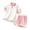 Pink, variant on Kids School Uniform Set Girls Boys 2 Piece Shorts Set Color Block Collared Shirts Summer Casual Outfits Purple, 4 Years