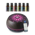 thumbnail image 3 of Pink Floral Humidifier & Diffuser 550ml 6 Oils Remote USB Quiet for Home Office Bedroom, 3 of 6
