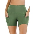 thumbnail image 4 of YouLoveIt Womens Yoga Shorts Butt Lifting Yoga Shorts High Waist Tummy Control Yoga Leggings Solid Color Yoga Running Shorts Yoga Short Leggings Stretch Ruched Hot Shorts with Pockets, 4 of 6