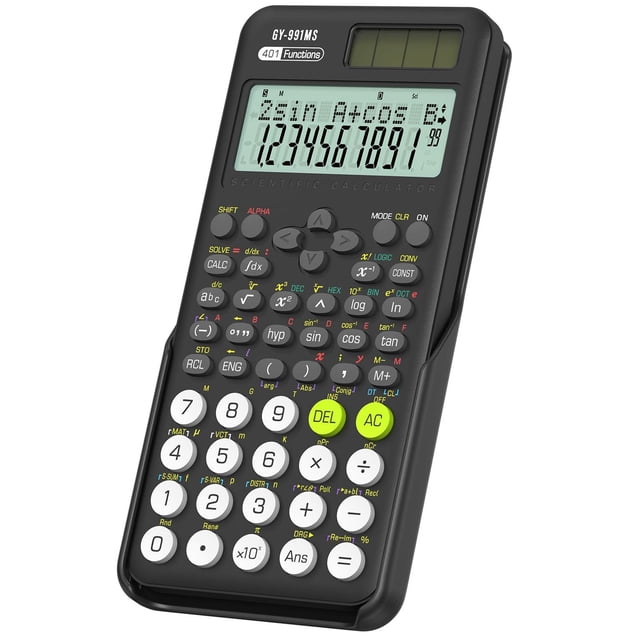 Calculadora Científica ROATEE Negra con 401 Funciones y Pantalla de Dos Líneas
