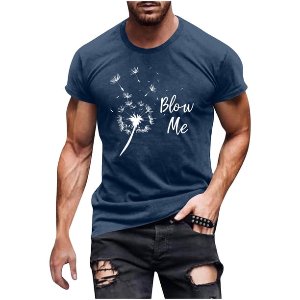 Fiudx Camiseta de Hombre, Elegante Camiseta de Poliéster, Informal, Manga Corta, Cuello Redondo, Diseño Estampado, para Uso Diario En Primavera y Verano, Corte Moderno, Ligero y Cómodo.