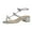 Silver, variant on XYD Women Stylish Rhinestone Crossover Strap Bow Knots Sandals Open Toe Gladiator Chunky Heels Party Shoes Size 5 Silver