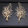 thumbnail image 2 of unbranded 1Par Adornos Dorados Para Con Detalles Exquisitos Ideal Para Bodas Y Uso Diario, 2 of 6