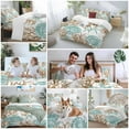 thumbnail image 6 of Teal Starfish Shell Duvet Cover Set Full Size Brown Watercolor Coral Summer Coastal Soft Lightweight Comforter Covers 4 Piece Bedding Set with 1 Duvet Cover 1 Bed Sheet & 2 Pillow Shams, 6 of 8