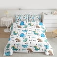 thumbnail image 2 of Homewish Cute Cartoon Dinasur Bedding Comforter Set,Wild Animal Twin Comforter Sets,Pixel Geometric Grid Bedding Set For Boys Kids,Super Cozy Room Decor Reversible,2pcs, 2 of 8