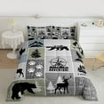 thumbnail image 2 of Manfei Outdoor Camper Adventure Full Size Comforter Sets,Wild Moose Deer Bear Bedding Comforter Set,Happy Camping Compass Bedding Sets For Children,Breathable Home Decor,3 Pieces, 2 of 8