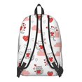 thumbnail image 3 of Cat and Heart White Pattern Backpack for School, Cute School Bag with Adjustable Shoulder Straps and Padded Back, 15.7"x11.8"x5.5", 3 of 5