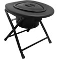 thumbnail image 1 of Kunida Designs Portable Camping Toilet Chair with Bucket - Folding Bedside Commode - Lightweight Foldable Outdoor Porta Potty for Adults - Stainless Steel - 14.5 Inches Tall, 1 of 7