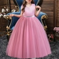 thumbnail image 4 of GaThRRgYP Toddler Girl Clothes Sales Kids Baby Girls Sleeveless Doll Collar Vest Dress Princess Dress,Children Netting Princess Dress Girl Bowknot Puffy Gown Dress Pink 6-14 Years, 4 of 7