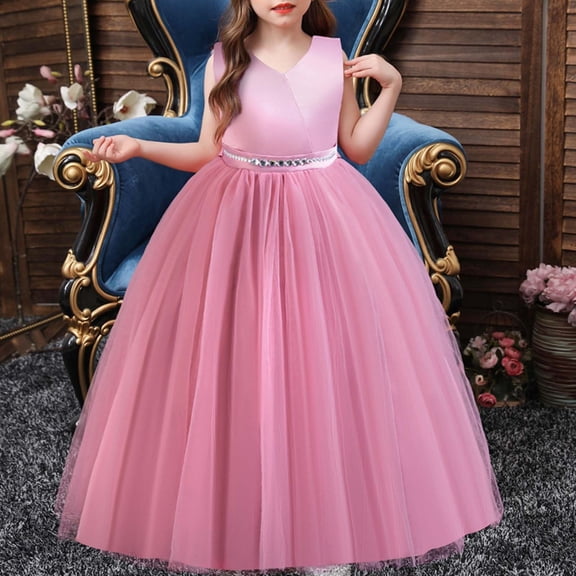 Hicidod Baby Girl Lace Dress Toddler Tulle Sleeveless Tutu Dresses Bow Princess Party Wedding Pageant Bridesmaid Ball Gown
