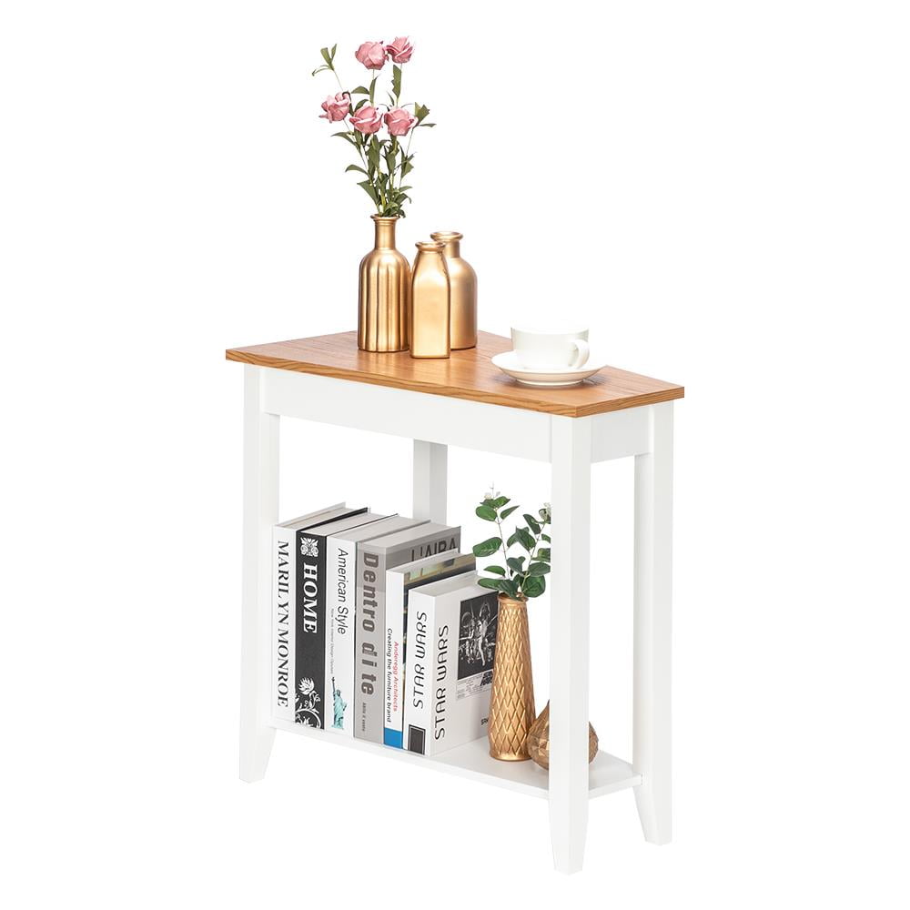 Ktaxon MDF 24 inch Wide Trapezoid Rustic End Side Table 2 ...