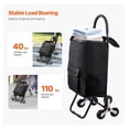 thumbnail image 3 of Stair Climber Trolley Dolly - 36L Folding Shopping Cart, 6-Wheel Stair Climbing Handcart, Grocery Laundry Cart, Foldable Utility Cart - Black, 3 of 7