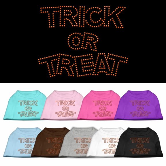 Halloween Pet Dog Cat Shirt Rhinestone,"Trick or Treat"