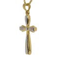 thumbnail image 2 of 14k Tri-tone Gold Fancy Cross Pendant and Cable Chain, 2 of 5