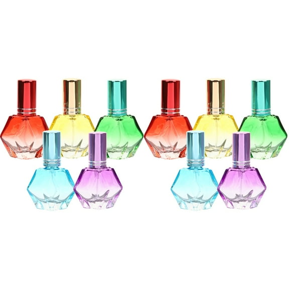 10 Pcs  Vintage Glass Perfume Bottles Colored Scent Bottle Refillable Perfume Holder(10ml)