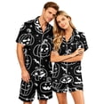 thumbnail image 2 of Halloween Couple Pajamas Matching Sets Button Up Pajamas Halloween Pj Set Halloween Pajamas Spooky Pajamas Women Couple Matching Pajamas Sets Women & Men Button Down Pjs Men, Black, L, 2 of 5
