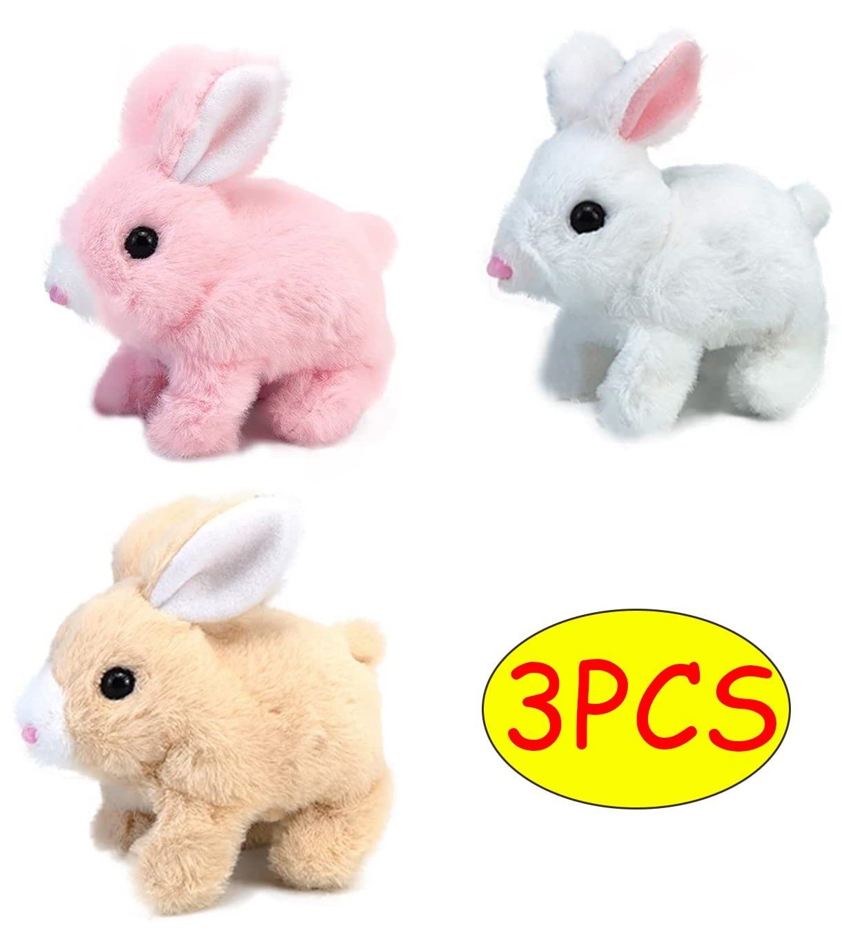 3PCS Bunny Toys Educational Interactive Toys Bunnies Can Walk and Talk