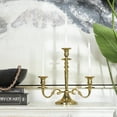 thumbnail image 2 of DecMode 3 Holder Gold Aluminum Metal Scrolled Candelabra, 2 of 10