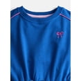 thumbnail image 2 of Wonder Nation Little Girls Drawstring Dress with Long Sleeves, Sizes 4-10, 2 of 3