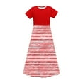 thumbnail image 4 of Ashirexll Summer Dresses for Teens, Girls Dresses Size 10-12, Kids Short Sleeve Round Neck Dress with Pocket Fashion Striped Long Dresses, 4 of 6