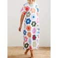 thumbnail image 5 of Women's Floral Print Midi Dress with Scalloped Edges 100% Polyester Lightweight Easy Care Romantic Daywear Everyday, 5 of 8