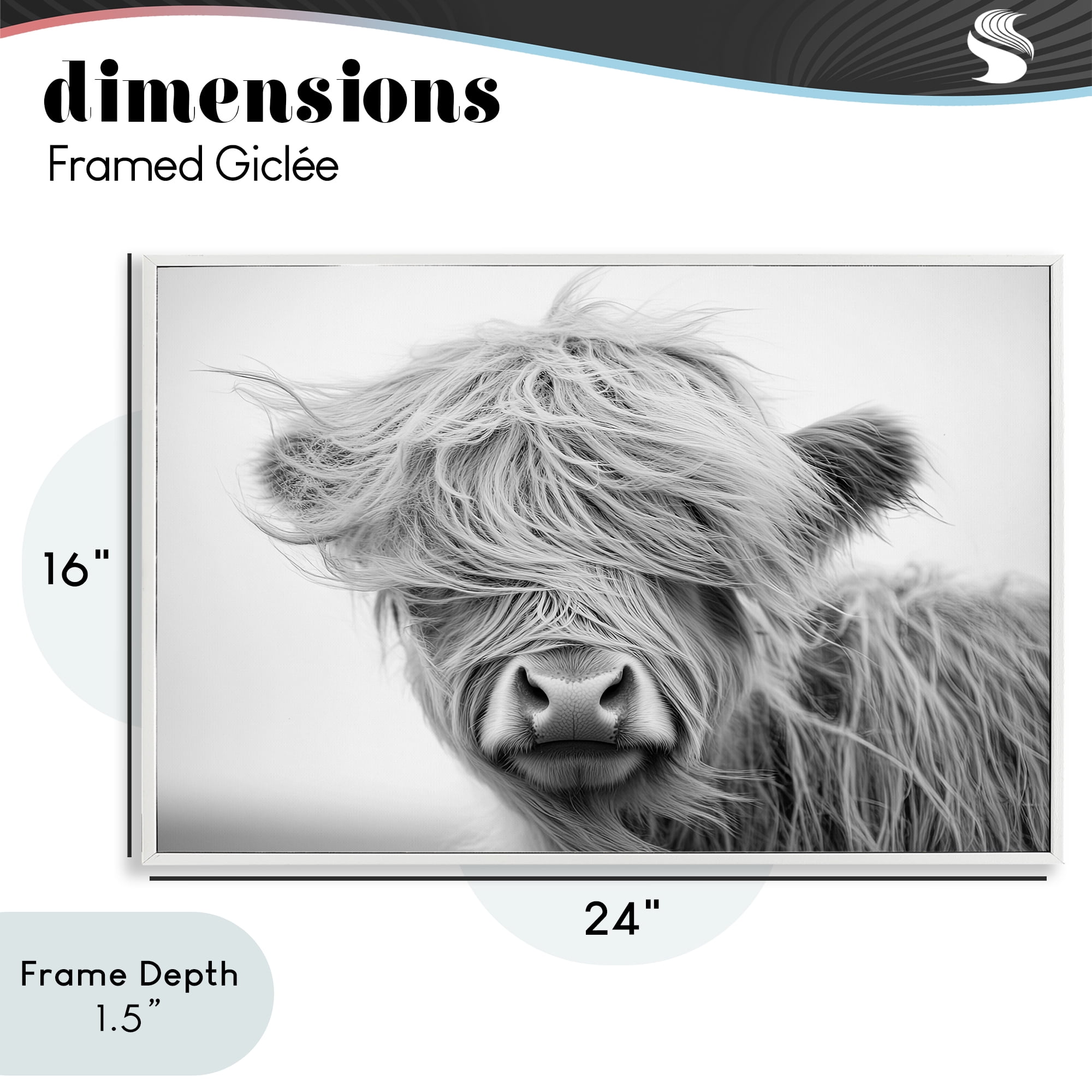 Stupell Industries Easy Breezy Cattle White Framed Giclee Art, design by Tina LeCour