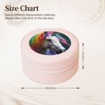 thumbnail image 2 of Yiaed Colorful Haired White Horse Print Travel Jewelry Case Bridesmaid Gift Boxes Jewelry Travel Organizer Small Round Jewelry Box Mini Storage-Pink, 2 of 7