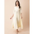 thumbnail image 1 of Indya Women's Ivory Foil High Slit Belted Kurta, 1 of 6