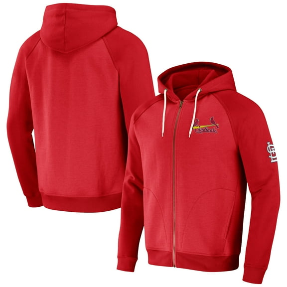 Men's Darius Rucker Collection by Fanatics  Red St. Louis Cardinals Raglan Full-Zip Hoodie