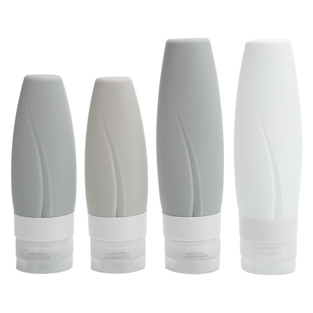 Botella vacía de silicona, 4 botellas vacías de viaje, botellas de viaje, contenedores de viaje, diseño de próxima generación