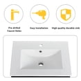 thumbnail image 3 of 24'' Bathroom Vanity with Ceramics Sink, Floating Wall-Mounted Single Basin Vanity Set with Soft-Closing Door Hinges & Hidden Handles, Black, 3 of 7